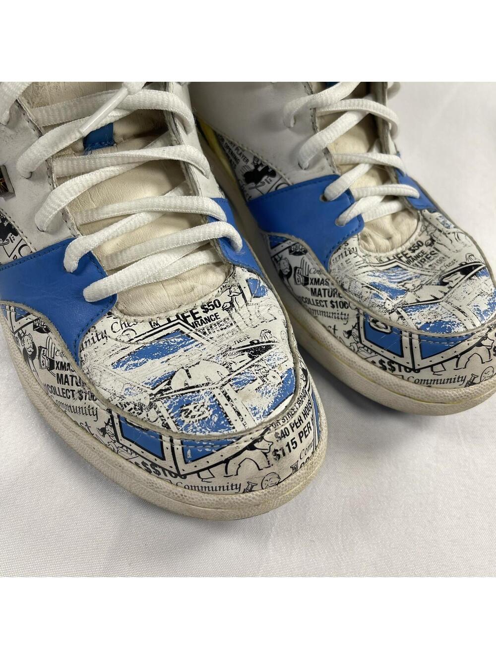 Reebok Monopoly Sneakers Women's 9 High Top Shoes Blue Yellow RARE  Limited Ed - Picture 5 of 15